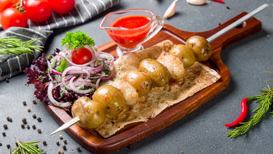 Молодой картофель с курдюком